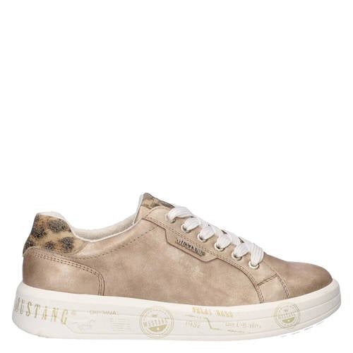 Mustang Imitatieleren Sneakers - Zand