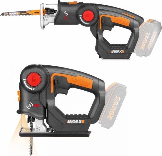 WORX WX550.9 Accu multizaag 20V (zonder accu) - Oscillerend - 5 accessoires