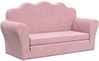 vidaXL - Kinderslaapbank - 2-zits - zacht - pluche - roze