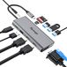 USB Tymyp 12-in-1 USB C-hub-adapter met 4K HDMI, 2x USB 3.0, Gigabit Ethernet, 2x USB 2.0, 100W PD, VGA, SD/TF-kaartlezer, 3,5 mm audio jack