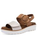 ara Sandaal Bilbao crèmemousse dames plateau sandalen met sleehak en gesp/klittenband sluiting - maat 40