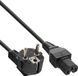 InLine C15 (recht) - CEE 7/7 (haaks) stroomkabel - 3x 1,00mm (rubber) / zwart - 1 meter