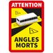 Ambiance Sticker Signalatiesticker gelamineerd waterdicht en uv-bestendig – let op dode hoeken verplicht in Frankrijk voor busvoertuigen vanaf 3,5 t – 12 stuks (25 x 17 cm)
