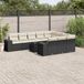 Maison Exclusive - Ensemble de jardin, 11 pièces, avec coussins, noir, en polyrotin