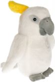 Cornelissen Pluche kaketoe vogel knuffel - wit - 17 cm