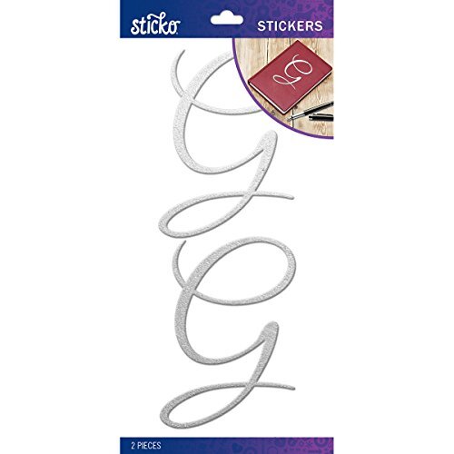 Stick-O StickoSticko Elegant Zilver Folie Monogram Stickers-G, andere, Multi kleuren