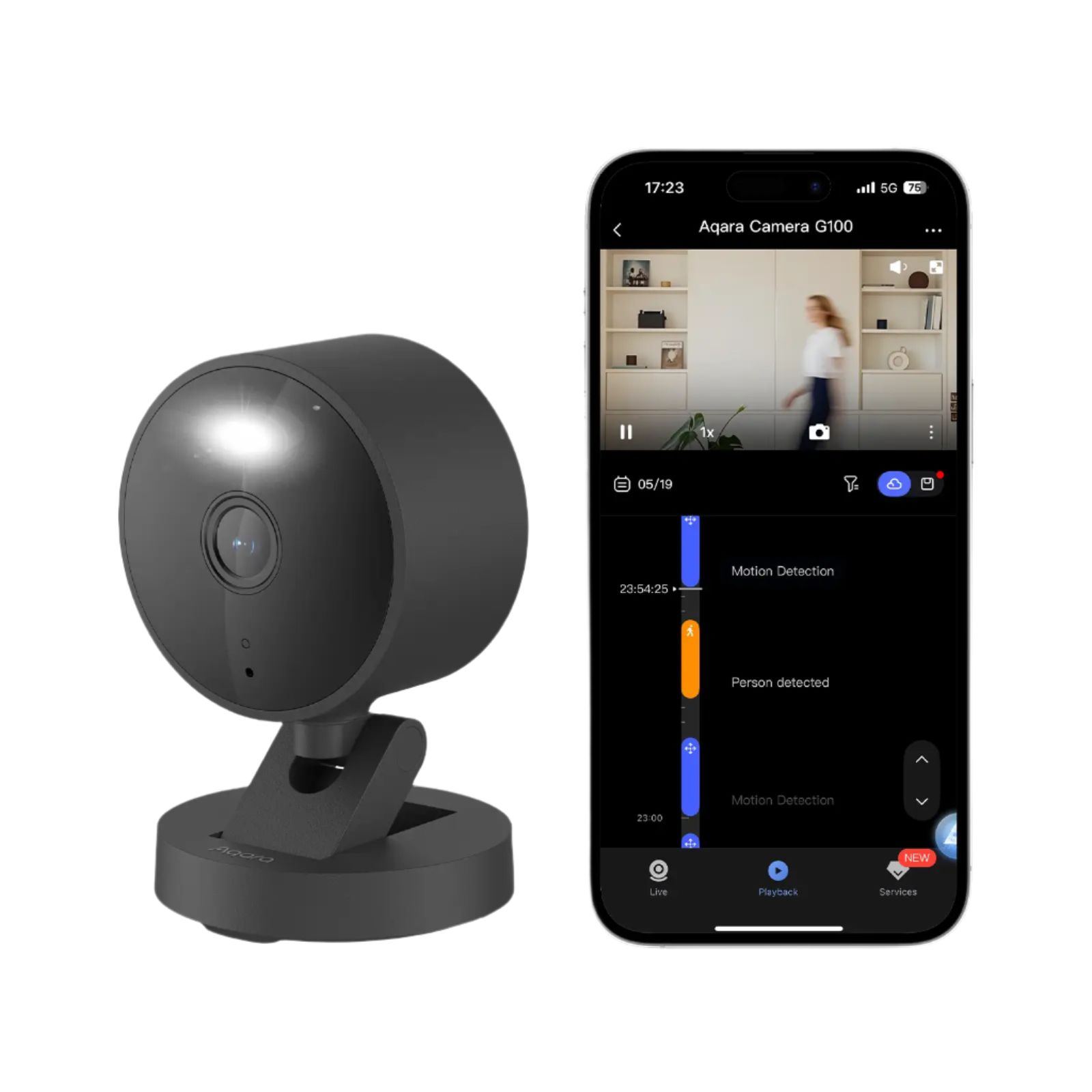 Aqara Camera G100 Select - Zwart - 2K Beveiligingscamera - Binnen/Buiten - Nachtzicht - Apple Home