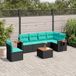 Maison Exclusive - Ensemble de jardin, 7 pièces, avec coussins, noir, en polyrotin