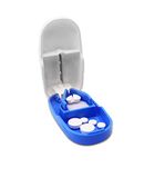 KMINA - Pillensnijder, Tablettensnijder, Medicijnsnijder, Pill Cutter, Pill Splitter | Roestvrij stalen lemmet met V-Grip-houder, opbergvak, draagbaar, voor medicijnen en pillen