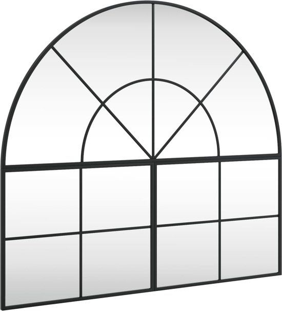 vidaXL Wandspiegel Boog 100x90 cm IJzer Zwart