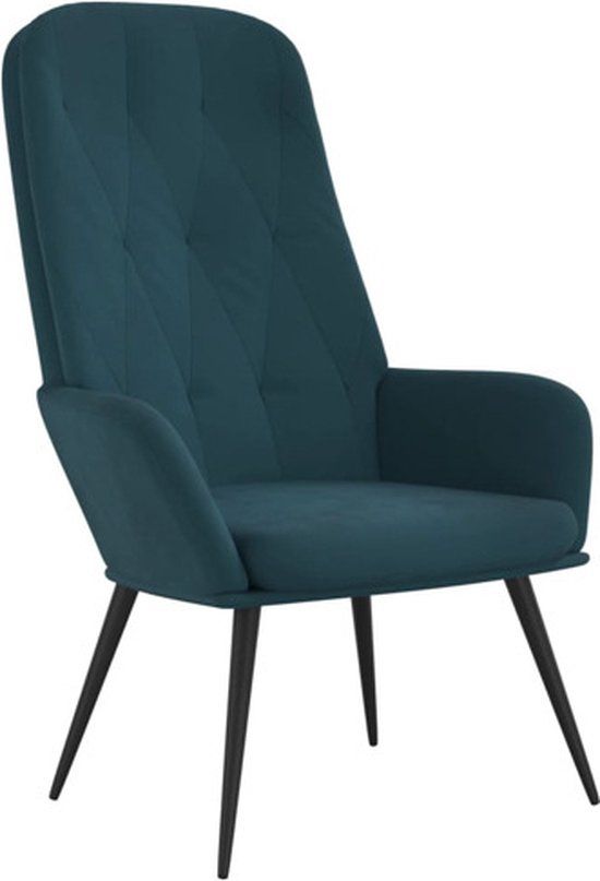 vidaXL Relaxstoel fluweel blauw