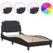 VidaXL Bedframe met LED zonder matras "Zadar" zwart 100x200 cm
