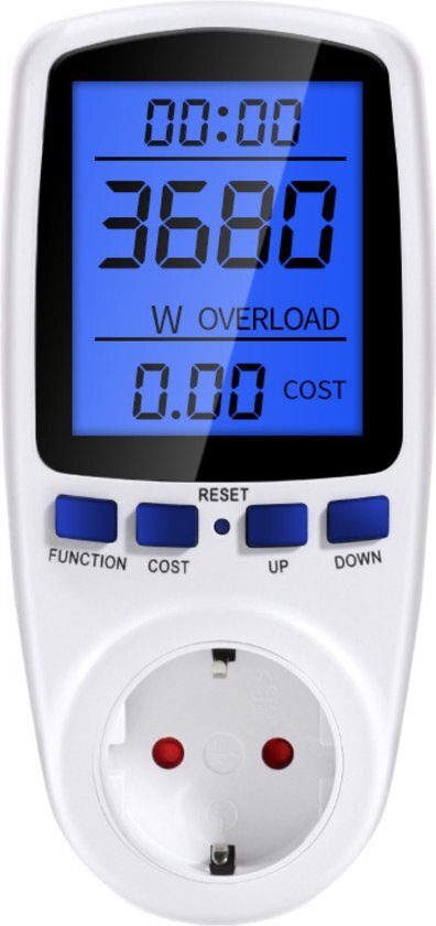 Envix Energiemeter - Energieverbruiksmeter - Verbruiksmeter - Elektriciteitsmeter - P1 meter - kWh meter - Stroomverbruik meter - Multimeter - Energiekosten - Stopcontact - Variant Blauw