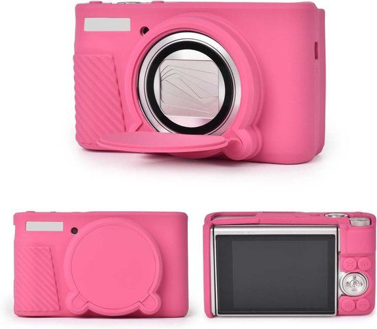 Foto de Vakman LISM Beschermhoes voor Canon SX740/SX730 camera - Gebroken Roze Rood