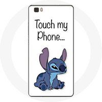 Maniacase Etui voor Huawei P8 Lilo en Stitch Schattige witte achtergrond