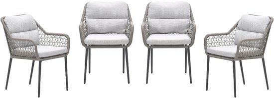 Garden Impressions Toledo tuinstoelen set van 4 taupe