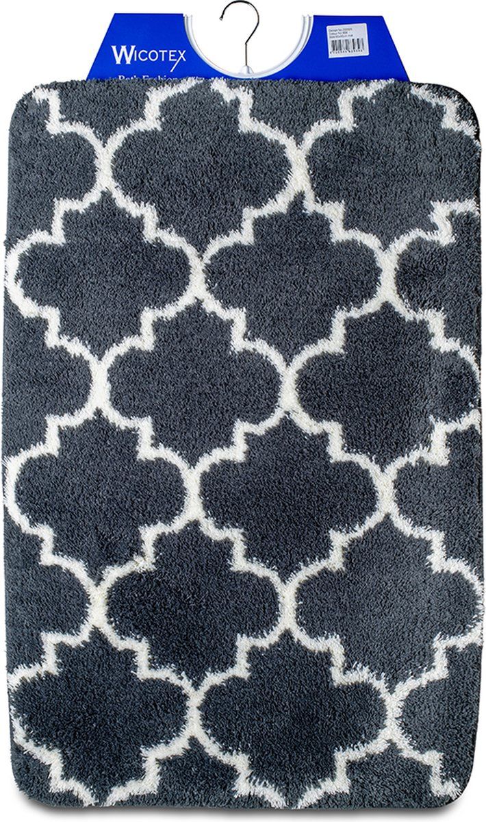 wicotex Badmat Marseille antraciet 60x90cm - Zwart