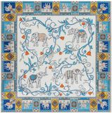 Roeckl Lucky Elephant 53x53 Zijde Vierkante sjaal Vrouwen Multi Blue