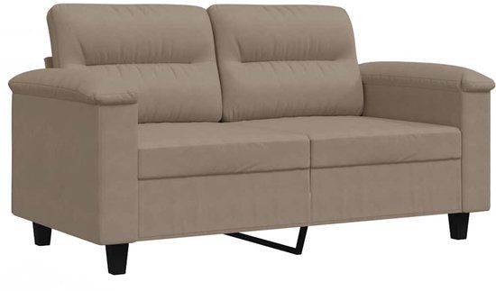 vidaXL Tweezitsbank 120 cm microvezelstof taupe