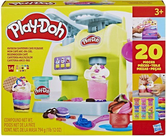 Hasbro Play-Doh regenboog shimmer cafe speelset
