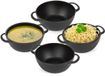 Plasticforte bols de soupe avec poignées - 4x - Campinglife - plastique - D11 x H5 cm - 370 ml - noir - empilable - incassable