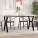 Maison Exclusive - Table à manger avec piètement en Y, 160 x 80 x 75,5 cm, en bois de pin et acier