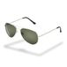 Foster Grant retro aviator zonnebril dames & heren – klassieke pilotenbril zilverkleurig metaalframe, krasvrije groene glazen & UV400-bescherming