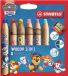STABILO woody 3 in 1 - PAW Patrol | Kleurpotlood, aquarelpotlood & waskrijt, Set van 6 met puntenslijper, met PAW Patrol bedrukking