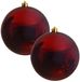 Decoris Kerstbal - 2x - donkerrood - groot - 20 cm - kunststof - glans
