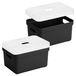 Sunware Boîtes de rangement avec couvercle transparent - 3x pièces - paniers de placard - noir - 13 litres - plastique - 35 x 25 x 18 cm - Rangement