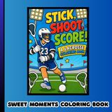 Stick, Icecat Stick, Shoot, Score A Lacrosse Coloring Book: Color Your Way to Lacrosse Fun!