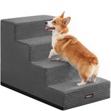 Feandrea Hondentrap - Met Antislip Treden - Voor Kleine Honden - Loodgrijs - 62 x 40 x 44 cm