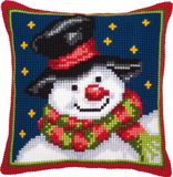 Vervaco Kruissteekkussen kit - Sneeuwman - 40 x 40 cm