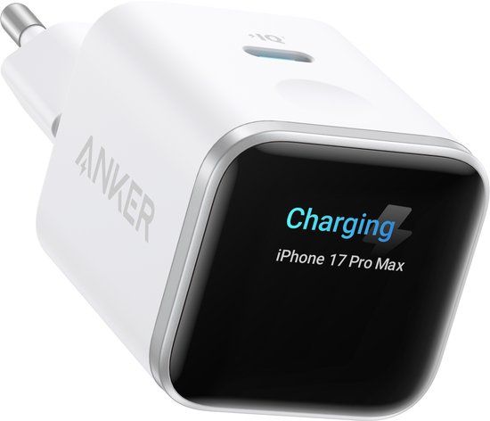 Anker Nano 45W USB-C Snellader met Smart Display - Wit