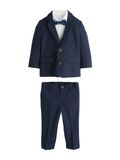 Next Jongens Set met blazer, overhemd, broek en vlinderdas - Blauw
