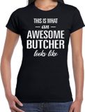 Bellatio Decorations Awesome Butcher T-shirt Zwart Dames XL
