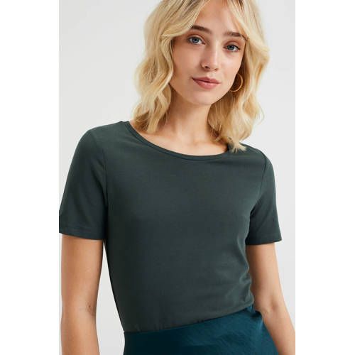 WE Fashion T-shirt donkergroen