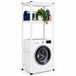 Merkloos Relaxdays Wasmachinerek - 70x150x40 cm - wit - met opbergruimte