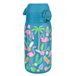 ION8 Lichtgewicht Stalen Kinderwaterfles, 400 ml/13 oz, Zonder Isolatie, Lekvrij, Makkelijk te Openen, Veilige Vergrendeling, Vaatwasserbestendig, Flipdop, Draaggreep, Duurzaam, Flamingos