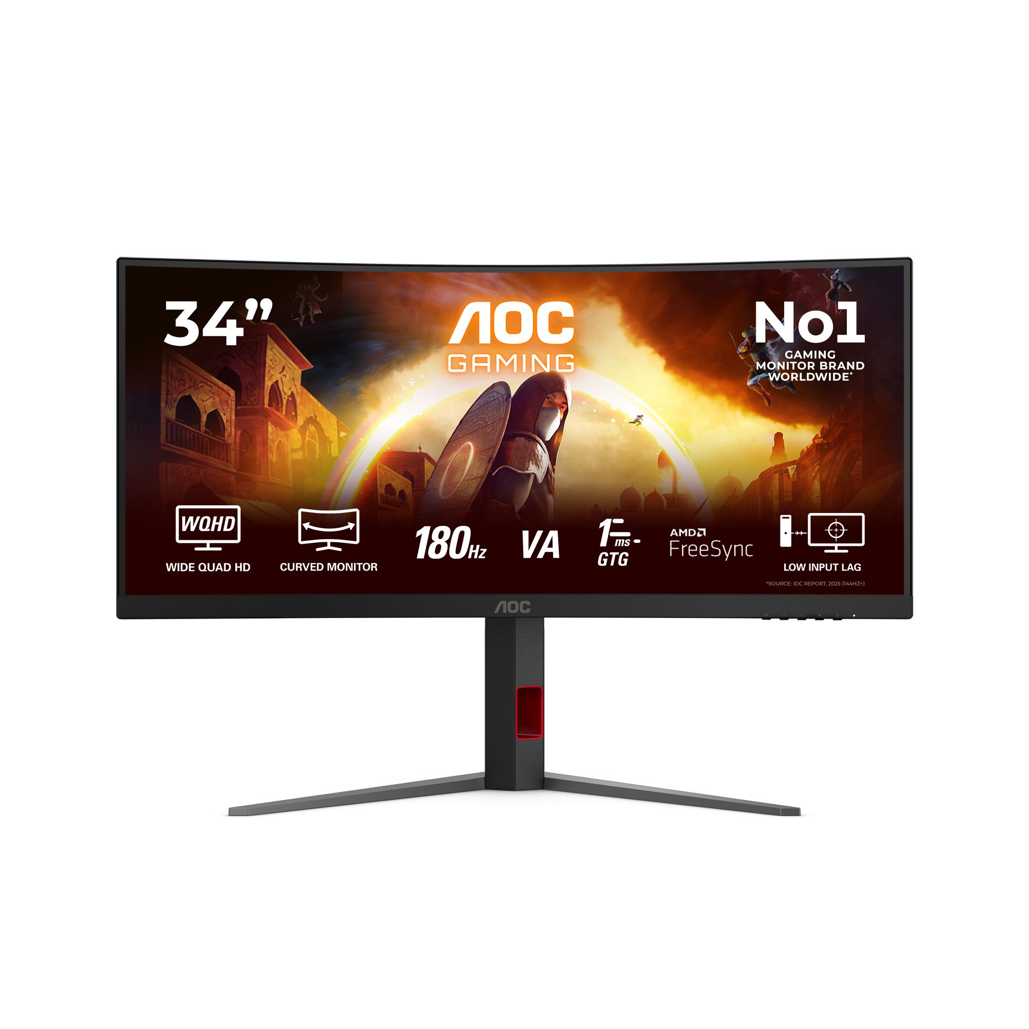 AOC CU34G4 34" Curved Ultrawide Gaming Monitor - 180Hz, 3440x1440, HDR