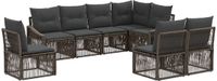 vidaXL Tuinbank - Set - 8-persoons - Grijs - Poly Rattan