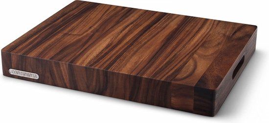 Continenta Hakblok in Acaciahout 40x30xH6cm - Antibacterieel - Rechthoekig - Donkerhout