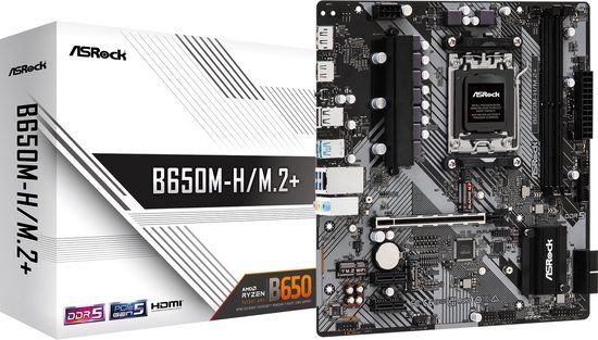 Asrock Moederbord B650M-H/M.2+ Socket AM5 Micro-ATX DDR5