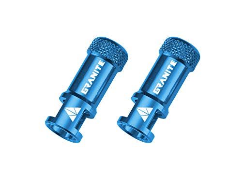 Granite Juicy Nipple Ventieldop met ventielkernverwijderfunctie – Eenvoudig te gebruiken stofkapjes voor fietsbanden, duurzame aluminium ventieldoppen (Blauw)