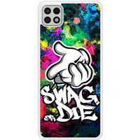Samsung Galaxy A22 Swag or die Verstevigd hoesje met sublimatie bedrukking