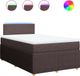 vidaXL Boxspring met matras stof donkerbruin 120x200 cm
