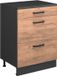 Vicco Uitbreidingscommode Rion, Goudkleurig Eiken/Antraciet, 60 x 46 cm zonder schuine kant met 3 lades
