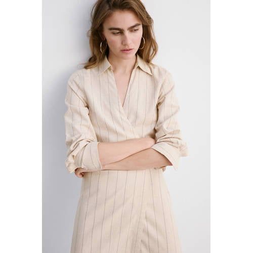Mango Blousejurk 'Zede' beige / donkerbeige