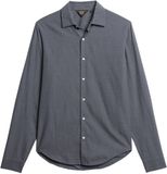 Superdry - Heren Katoenen Overhemd met Lange Mouwen - Navy Blue Mix - Maat M