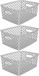 5Five Opbergmand/box van kunststof - 3x - grijs - 19 x 25 x 10 cm - 4 liter